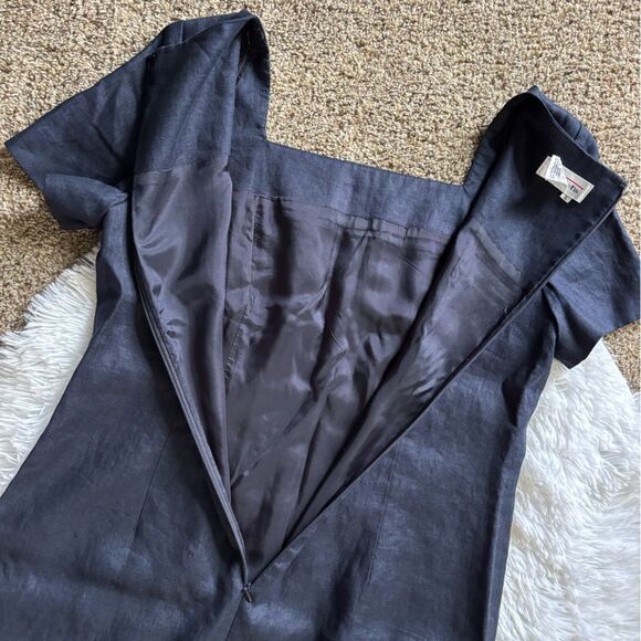 Talbots Vintage Linen Dress Blue Long Maxi Womens Size 16 - Picture 6 of 9